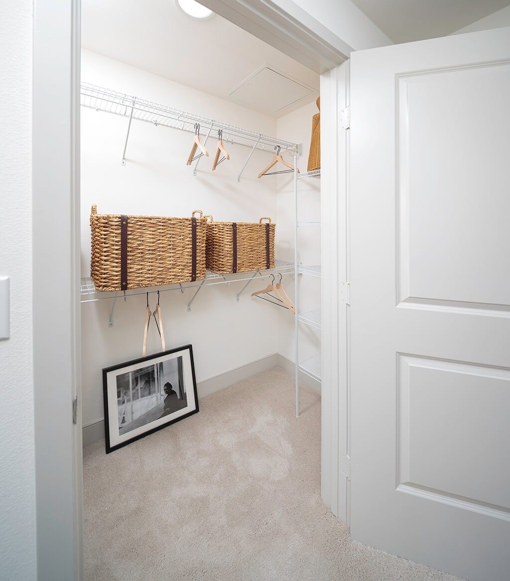 Model Ash Design Package Closet at The Wylden Apartments in Los Angeles CA