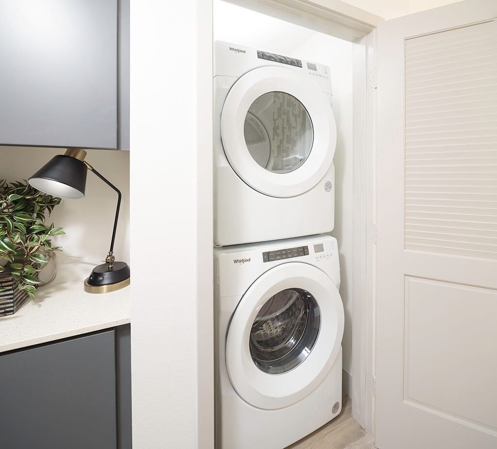 Model Ash Design Package Washer and Dryer at The Wylden Apartments in Los Angeles CA
