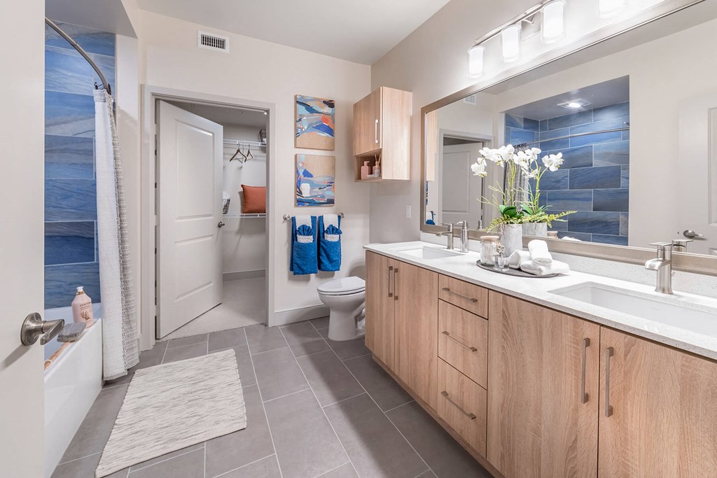 Model Azul Finish Package Bathroom at Vita Apartment Homes in Orange, CA