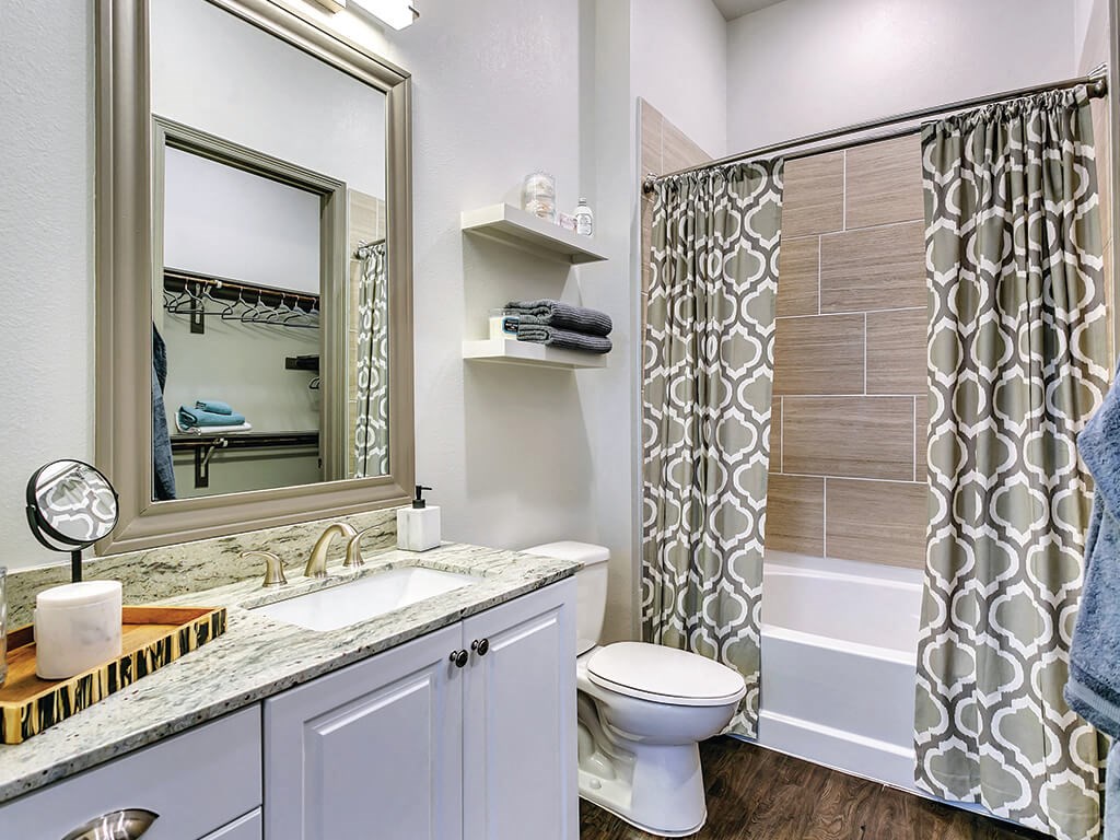 Model Bathroom at The Huntington Apartments in Plano TX