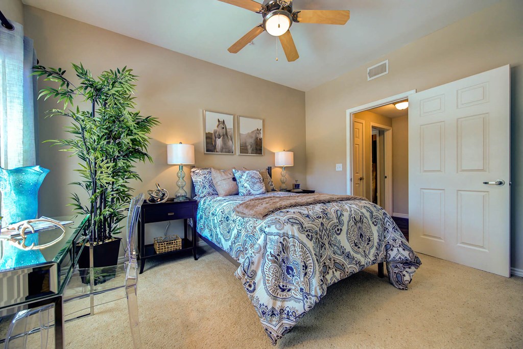 Model Bedroom Main at Callista Hill Country Apartments in Austin TX