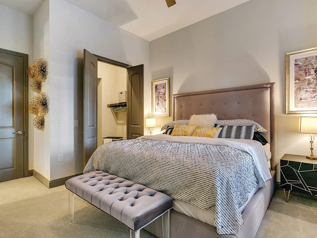 Model Bedroom at The Huntington Apartments in Plano TX