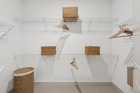 Primary closet at Luca Apartments in Austin TX