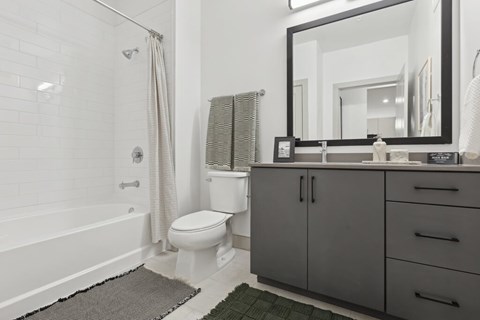 Secondary bathroom at Luca Apartments in Austin TX