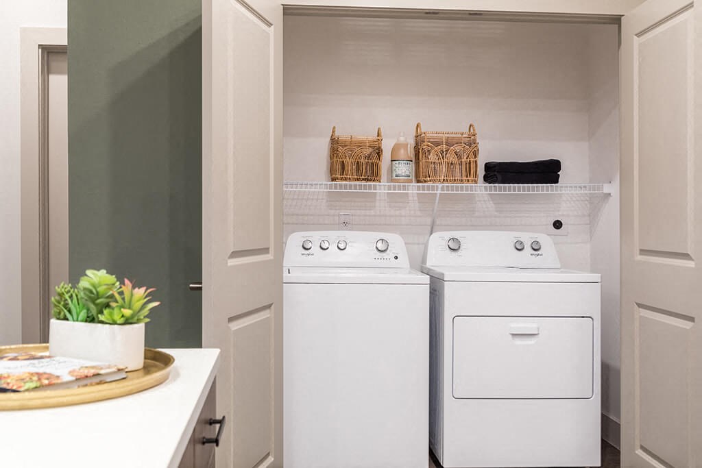 In unit washer and dryer at 1900 Parmer Apartments in Austin TX