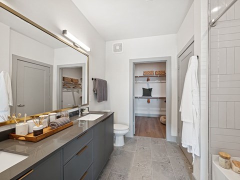 Model Geometric Design Package Primary Bathoom Heights at 1520 Apartments in Houston TX