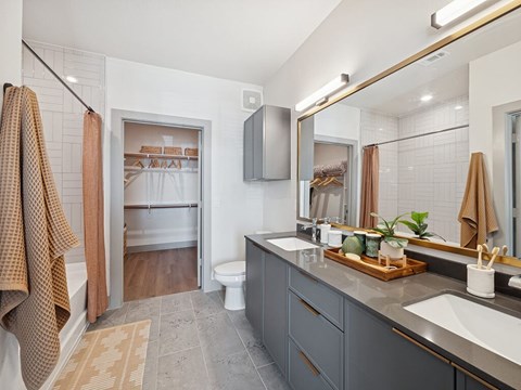 Model Geometric Design Package Secondary Bathroom Heights at 1520 Apartments in Houston TX