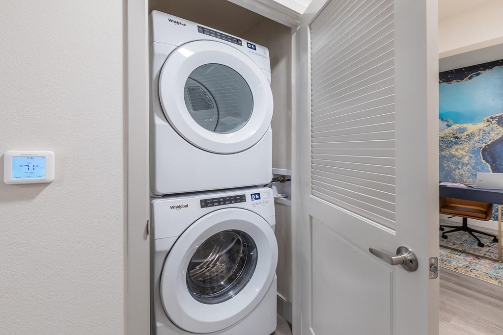 Model Honey Finish Package Washer and Dryer at Vita Apartment Homes in Orange, CA