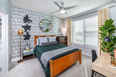 Primary bedroom at Cala Apartments in Austin TX