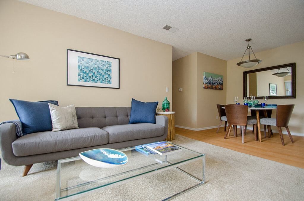 Model Living Room at Rock Peak on Sunset Apartments in Longmont CO