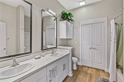 Model Main Bathroom at Town Center Apartments in Santa Clarita CA