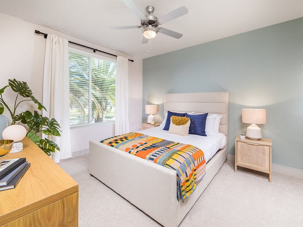 Model Main Bedroom at Embark Apartments in Fremont CA