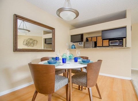 Dining room at Rock Peak on Sunset Apartments in Longmont CO