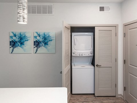 One bedroom apartment with stacked washer dryer at Norte Town Lake Apartments in Tempe Arizona