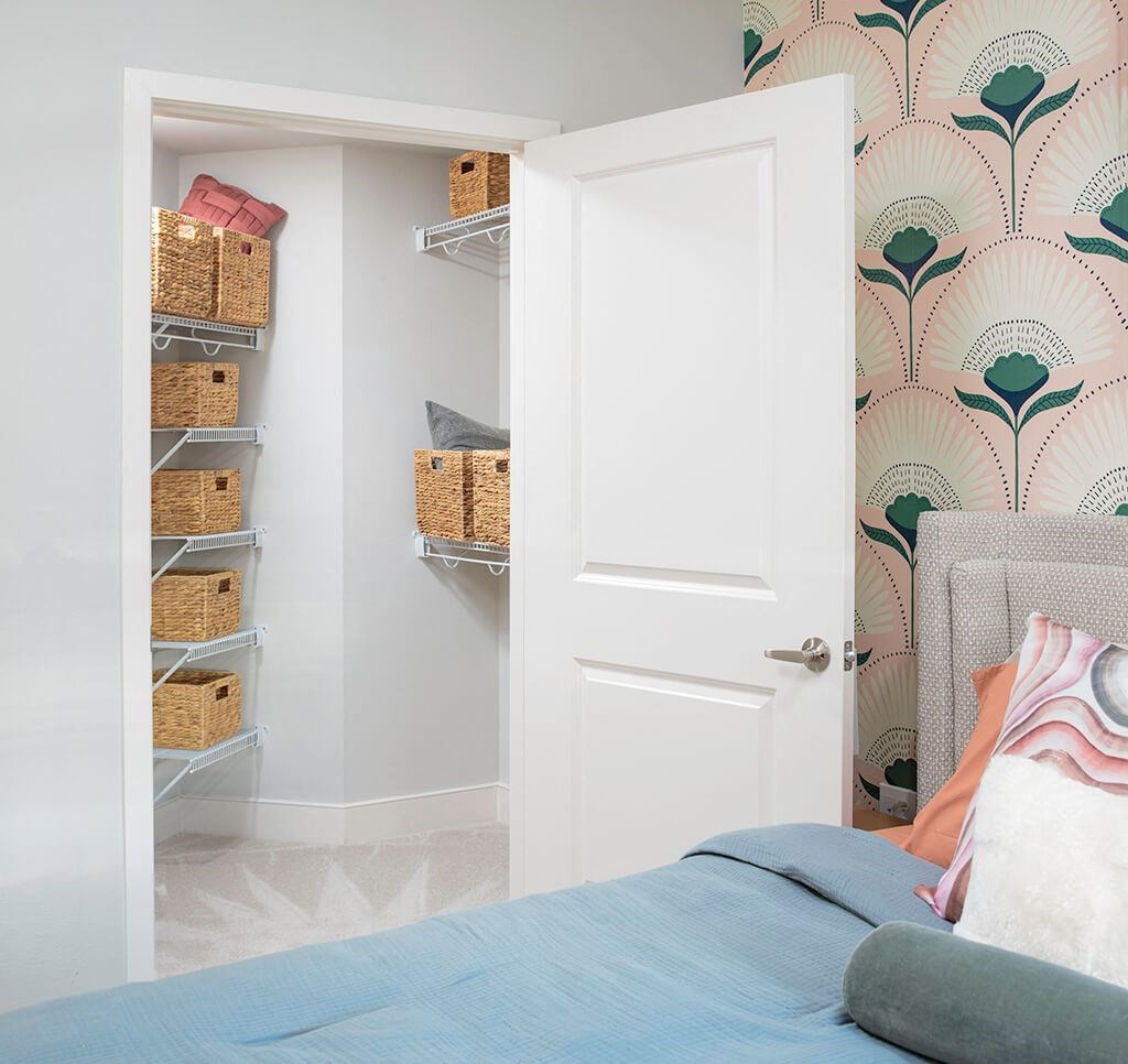 Model Onyx Design Package Bedroom Closet at Bevel Apartments in San Diego CA