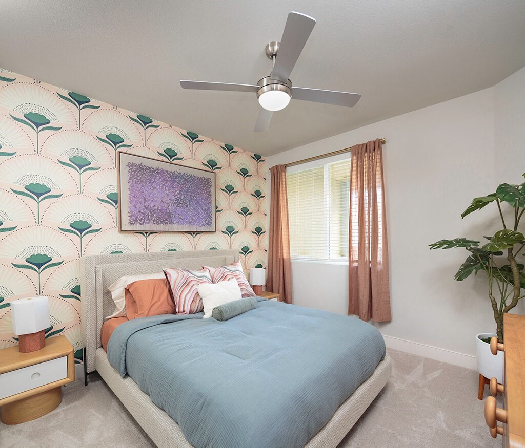 Model Onyx Design Package Bedroom at Bevel Apartments in San Diego CA