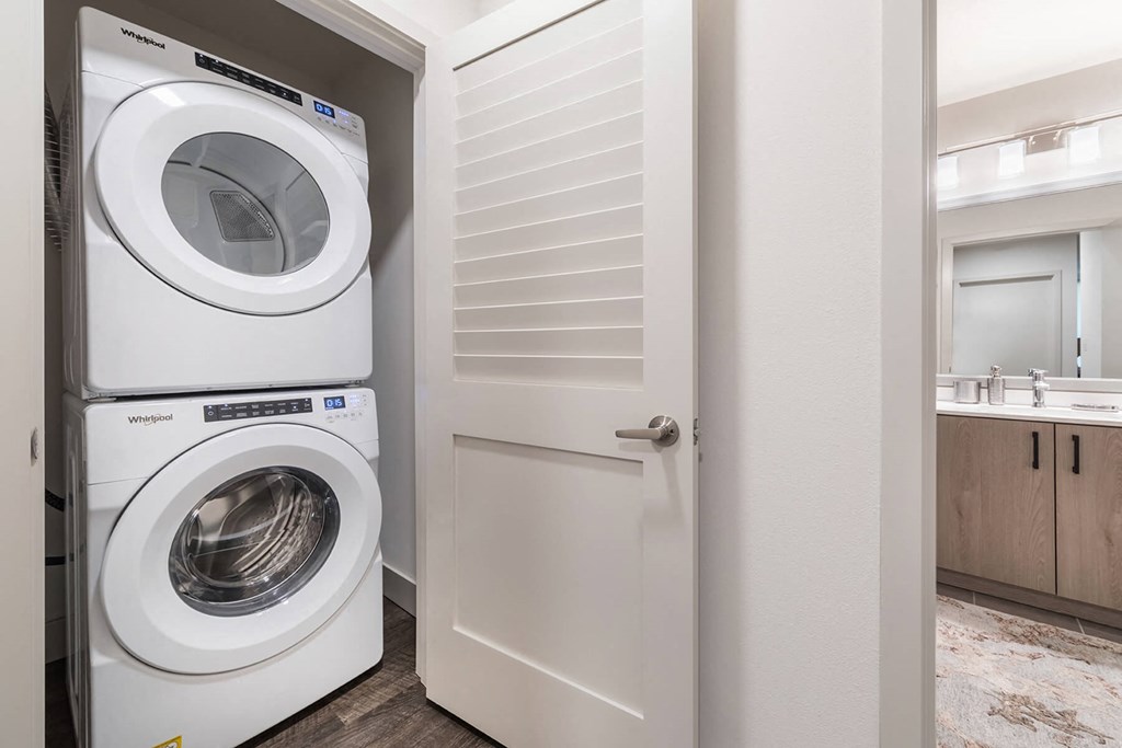 Model Pewter Design Package Washer and Dryer at North at Totem Lake Apartments in Kirkland WA