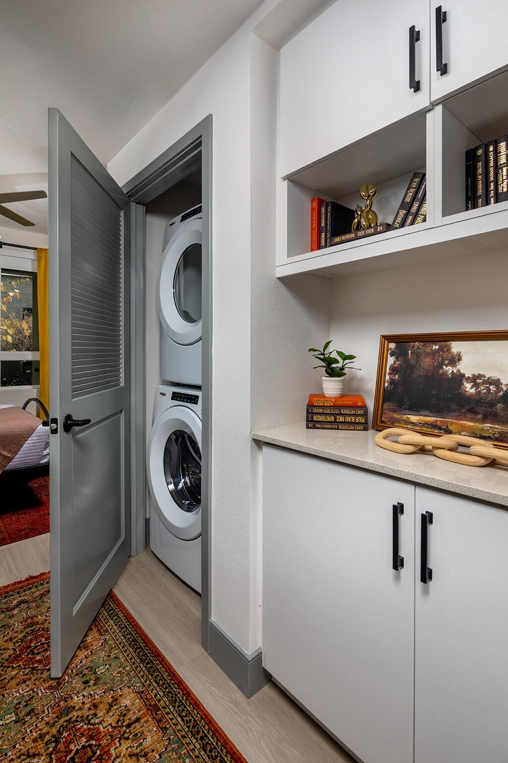 Model Pewter Washer and Dryer at Chroma Apartment Homes in Canoga Park CA