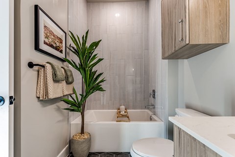 Primary bedroom at 1010 Waugh Apartments in Houston TX