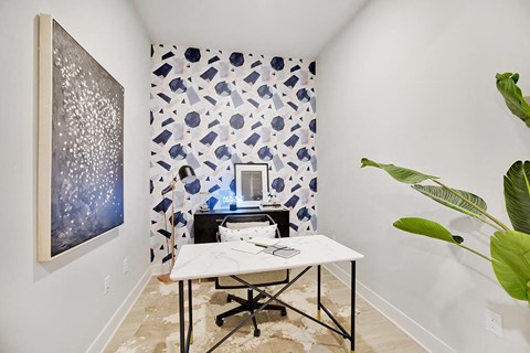 Model Sandalwood Design Package Den at 1810 Main Apartments in Houston TX