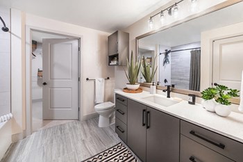 Model Slate Finish Package Bathroom Main at Aura Apartment Homes in Orange CA - Photo Gallery 38