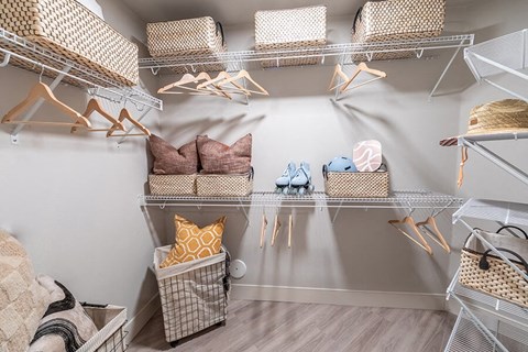 Model Terracotta Design Package Closet at West Village Poway Apartments in Poway CA