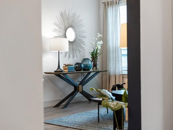 Modern model living room at VERO Apartments in Chelsea MA - Photo Gallery 2