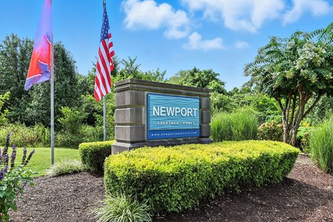 Monument sign at Newport Apartment Homes in Nashville TN