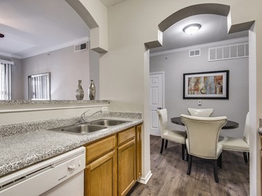 Open concept kitchen at Kensley Apartment Homes