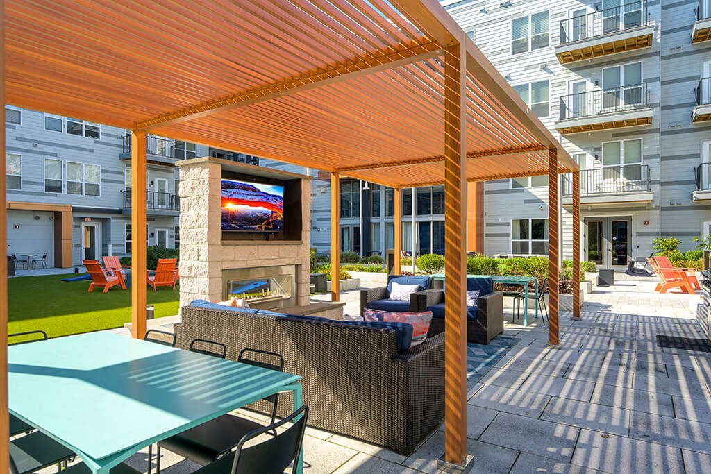 Outdoor Fire Place at Vero Apartments in Chelsea MA