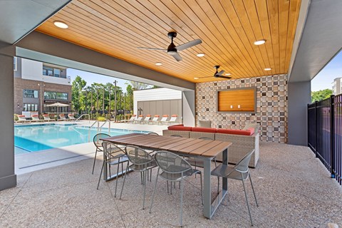 Outdoor Patio Seating at Verge Apartments in Atlanta, GA