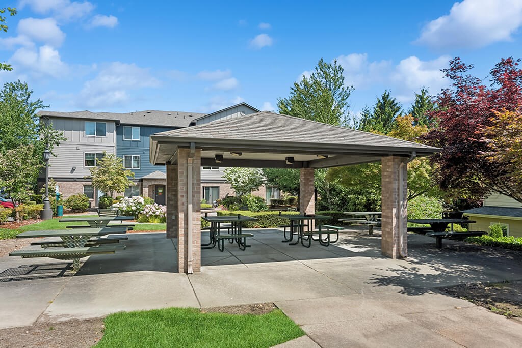 Outdoor pavilion at Alderwood Court in Lynnwood WA