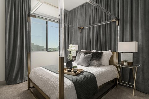 Penthouse model bedroom at District at Scottsdale Apartments in Scottsdale AZ