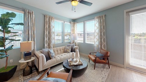 Brix Design Package Living Room at The Braydon Apartments in Napa CA