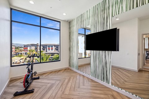 Fitness center studio at The Braydon Apartments in Napa CA