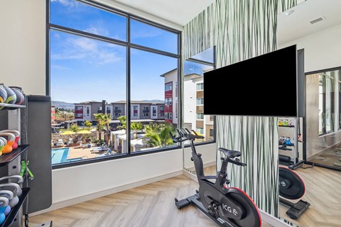 Fitness center studio at The Braydon Apartments in Napa CA
