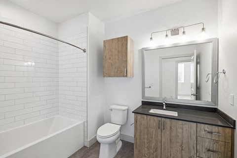 Bathroom with toilet at The Braydon Apartments in Napa CA