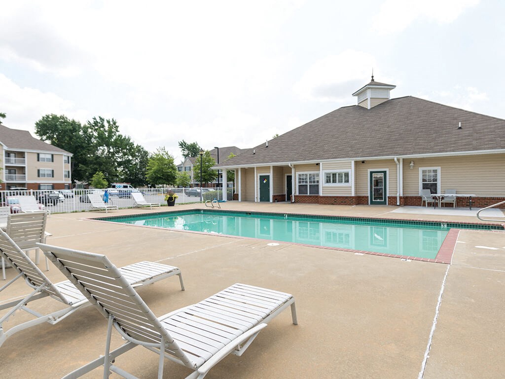 Outdoor pool at Whispering Oaks Apartments in Portsmouth VA