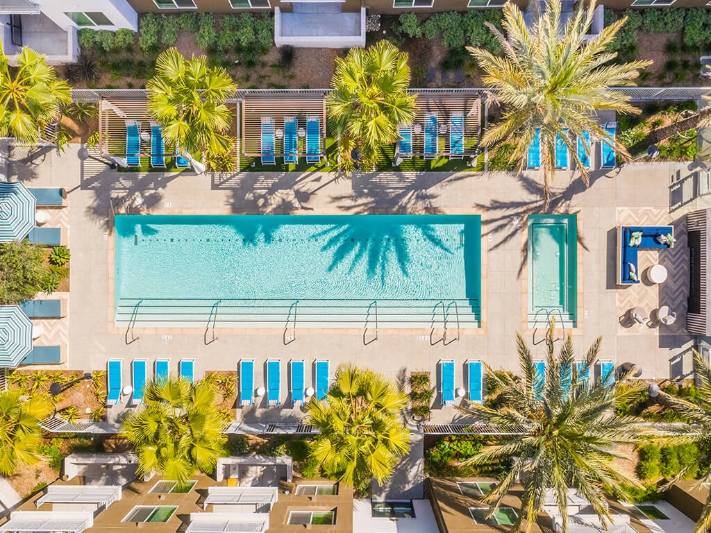 Pool Aerial View at Embark Apartments in Fremont CA