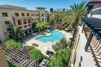Pool Aerial View at Town Center Apartments in Santa Clarita CA