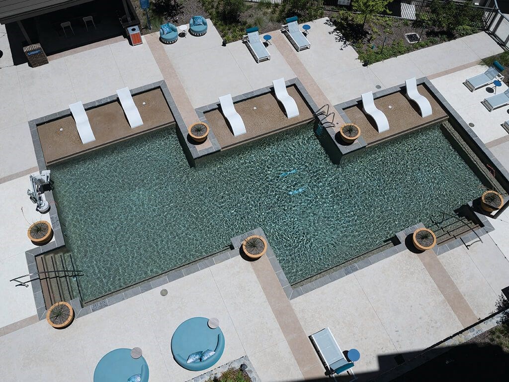 Pool Aerial at Jada Legacy Apartments in Central Plano TX