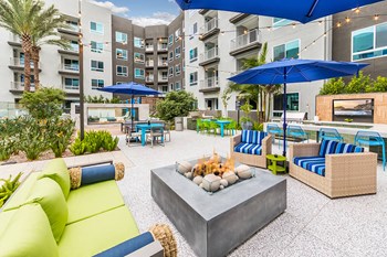 Pool Atmosphere Fire Lounge and Grill at Aura Apartment Homes in Orange CA - Photo Gallery 20