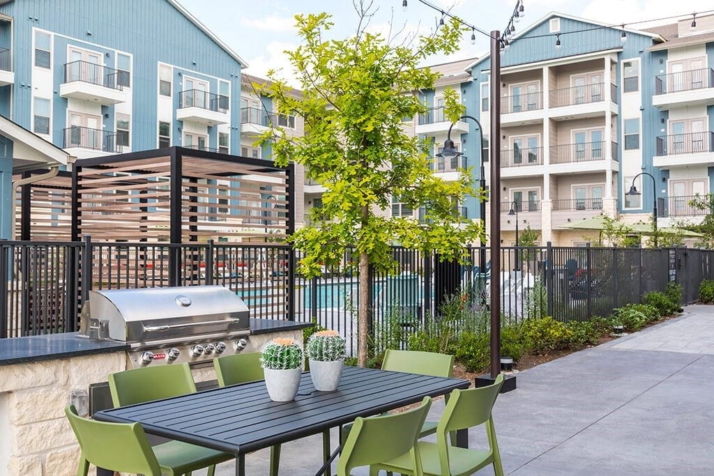 Pool deck at 1900 Parmer Apartments in Austin TX