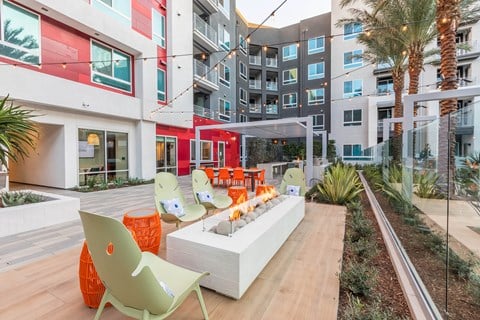 Pool Vibe Fire Table at Vita Apartment Homes in Orange CA