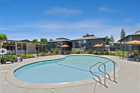 Pool and Lounge Furniture at Westchester Park Apartments in Tustin CA
