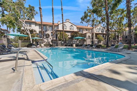 Pool at Marquessa Villas Apartments and Townhomes in Corona CA