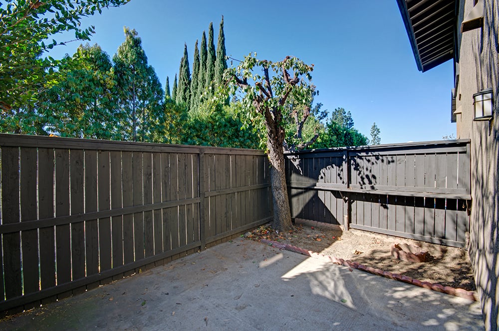 Private patio at Westchester Park in Tustin CA