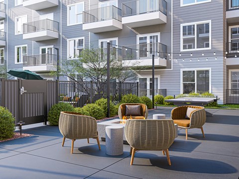 Rendering Outdoor patio at Cala Apartments in Austin TX