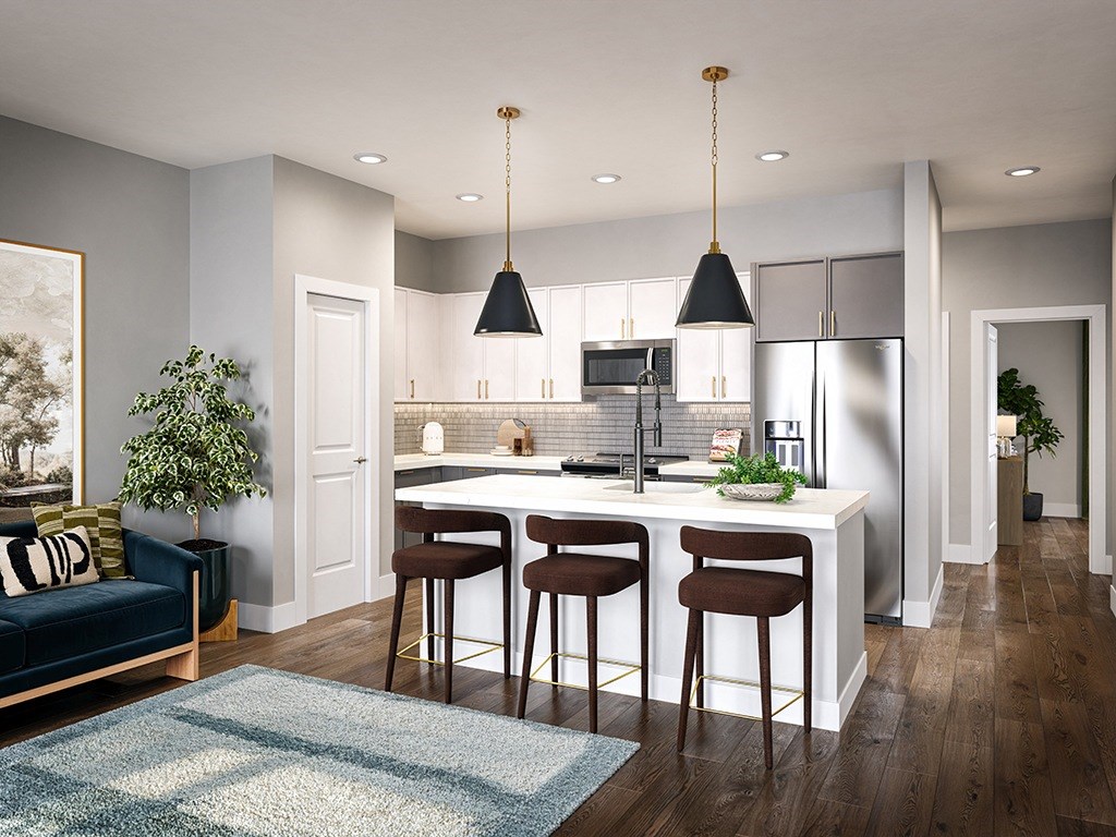 Rendering of Slate Design kitchen at The Waylon in McKinney TX