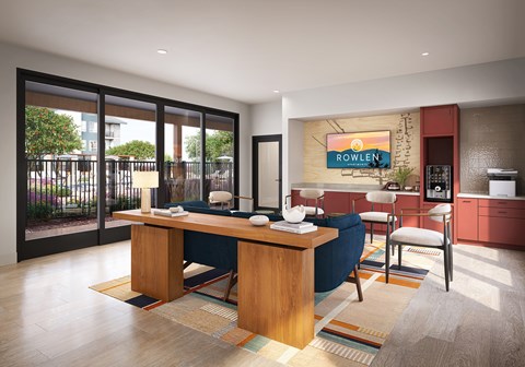 Social lounge seating at Rowlen Apartments in Broomfield CO